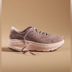 Anthropologie X Hoka Vibrant Bloom Bondi L Floral Embroidered Sneaker Lavender